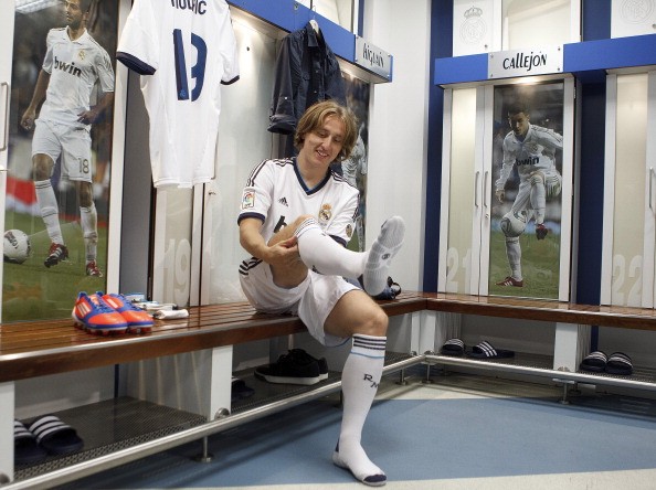 Modric trong phòng thay đồ của Real Madrid.